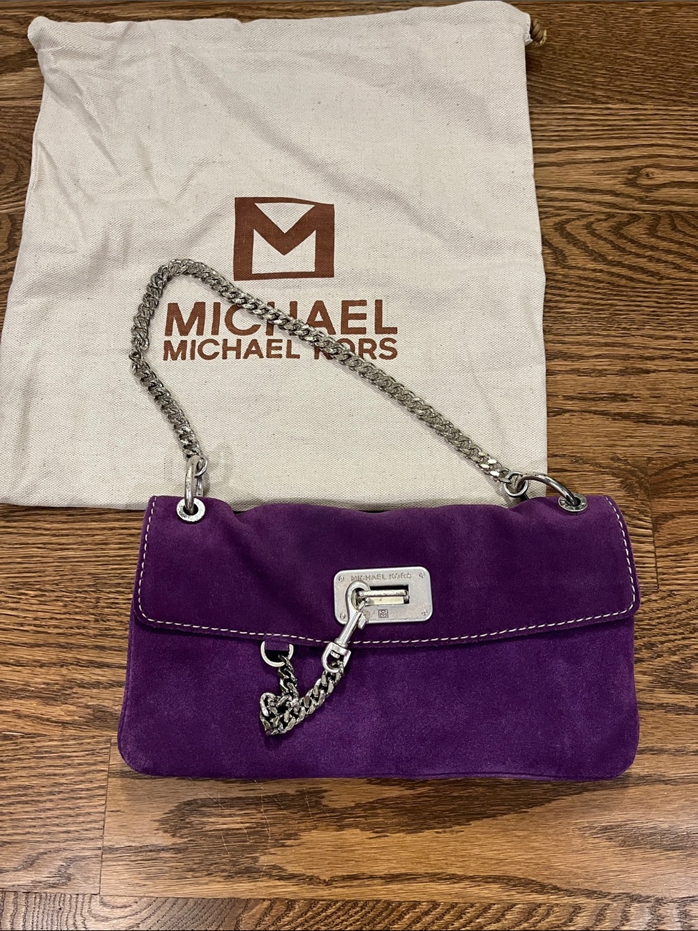 MICHAEL Michael Kors purple suede shoulder bag | vintage